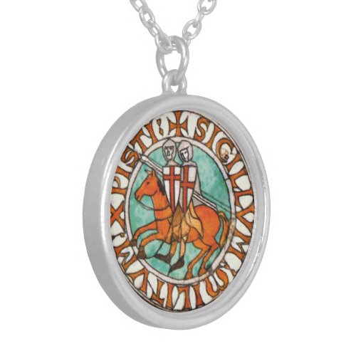 Seal of the Knights Templar Silver Plated Necklace
