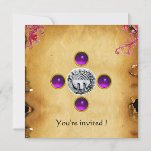 SEAL OF THE KNIGHTS TEMPLAR TAU gem purple Invitation