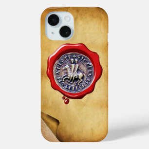 SEAL OF THE KNIGHTS TEMPLAR wax parchment iPhone 15 Case