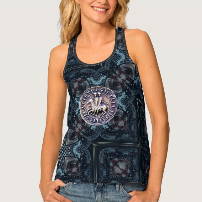 SEAL OF THE KNIGHTS TEMPLAR WITH CROSS  TANK TOP (Front)