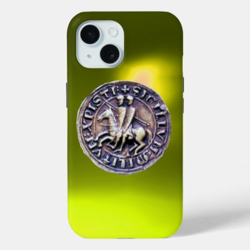 SEAL OF THE KNIGHTS TEMPLAR yellow iPhone 15 Case