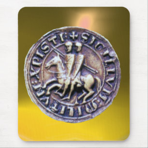 SEAL OF THE KNIGHTS TEMPLAR yellow Mouse Pad