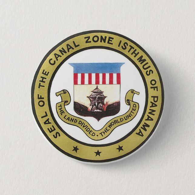 SEAL OF THE PANAMA CANAL ZONE PINBACK BUTTON (Front)