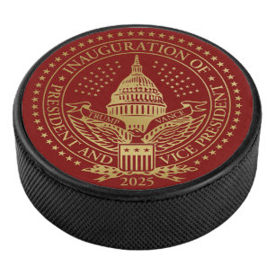 Seal of the Second Inauguration of President Trump Hockey Puck