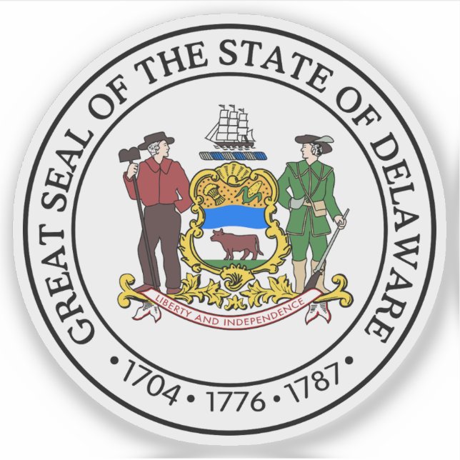 Seal of the state of Delaware, USA Sticker (Front)