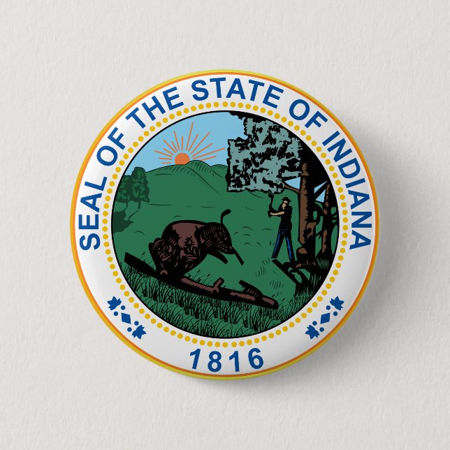 Seal of the State of Indiana Button (Front)