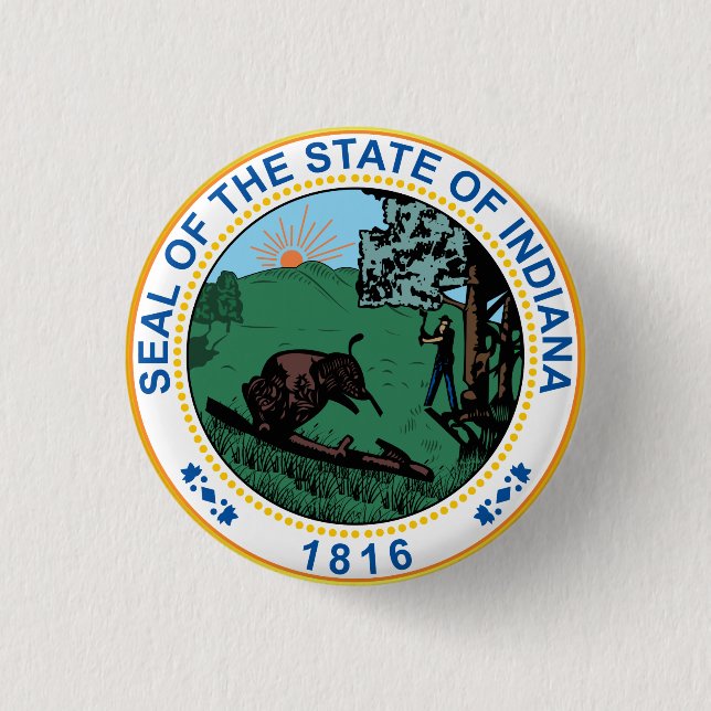 Seal of the State of Indiana Button (Front)