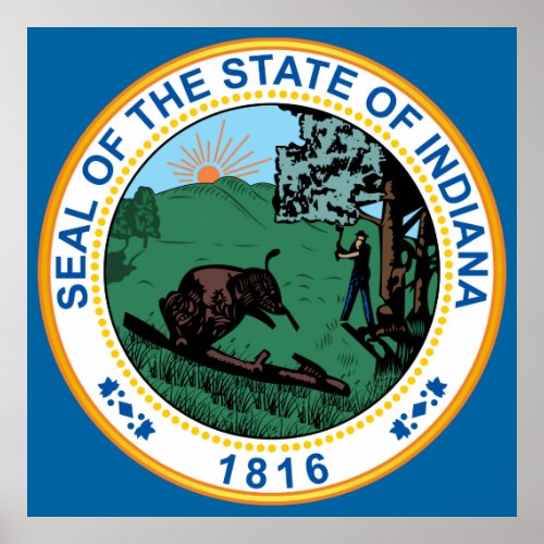 Seal of the State of Indiana Poster