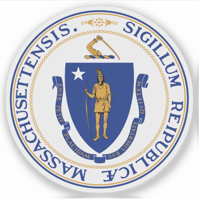 Seal of the state of Massachusetts, USA Sticker (Front)