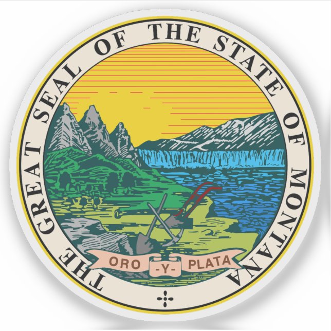 Seal of the state of Montana, USA Sticker (Front)