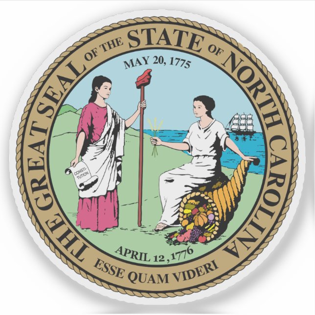 Seal of the state of North Carolina, USA Sticker (Front)