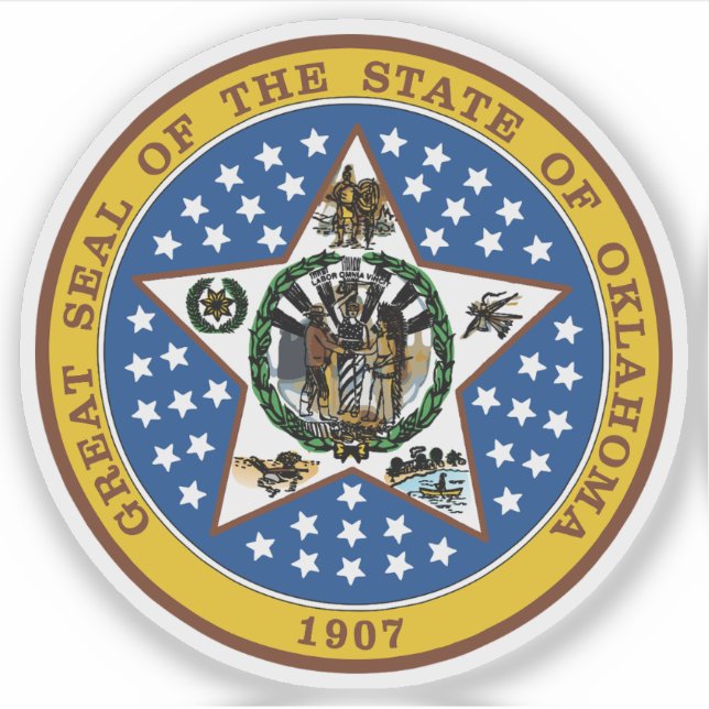 Seal of the state of Oklahoma, USA Sticker (Front)