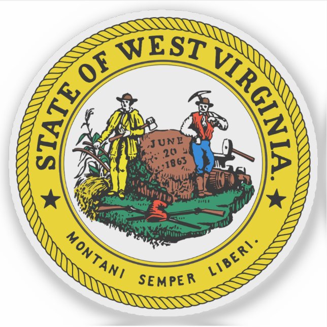 Seal of the state of West Virginia, USA Sticker (Front)