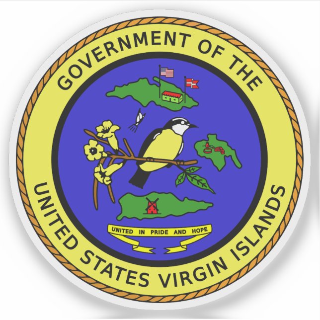 Seal of the United States Virgin Islands, USA Sticker (Front)