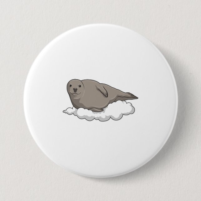 Seal on Clouds Button (Front)