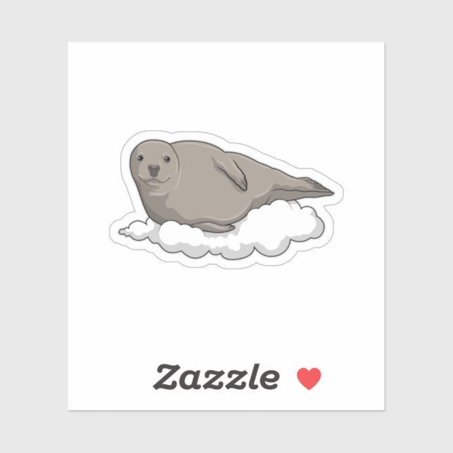 Seal on Clouds Sticker (Sheet)