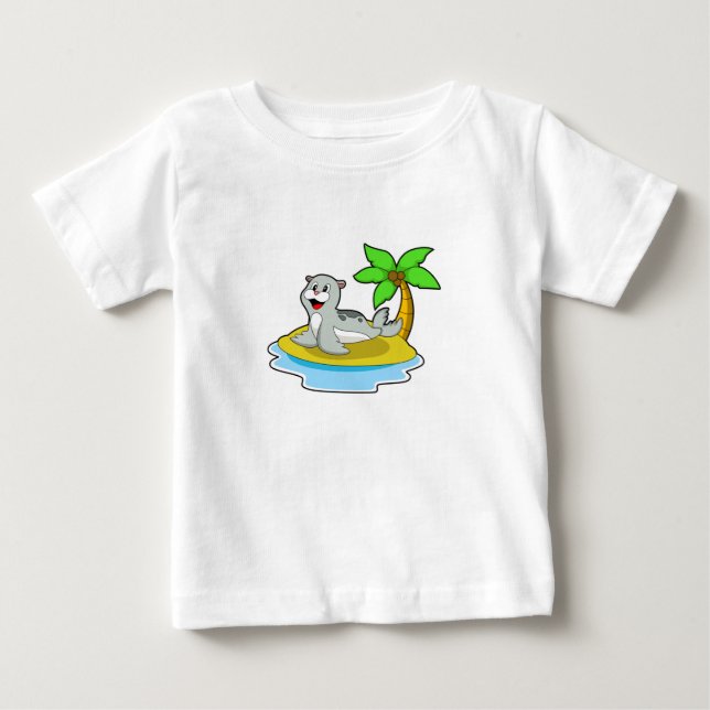 Seal on Island Baby T-Shirt (Front)