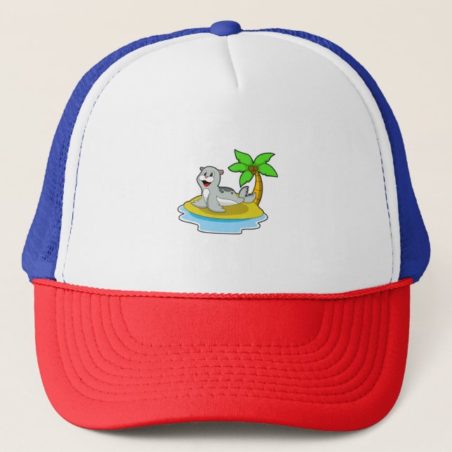 Seal on Island Trucker Hat (Front)