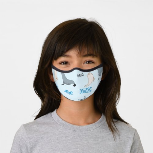 Seal pattern on blue premium face mask