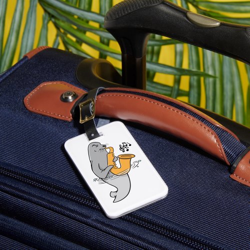 Seal Playing The Saxophone Luggage Tag