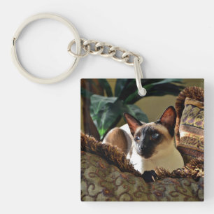 Seal Point Siamese Cat on Comfy Pillow Keychain