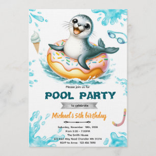 Seal pool party invitation