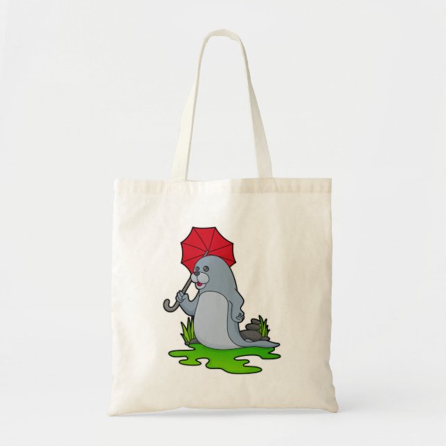 Seal Raining Umbrella Tote Bag (Front)