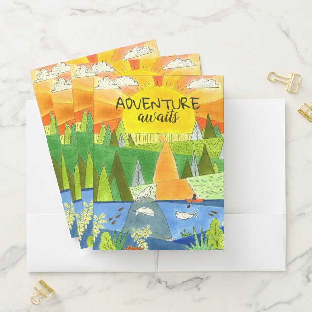 Seal River Kayak Sunrise Adventure Awaits Pocket Folder (In Situ)