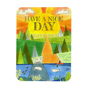 Seal River Kayak Sunrise Have a Nice Day Magnet