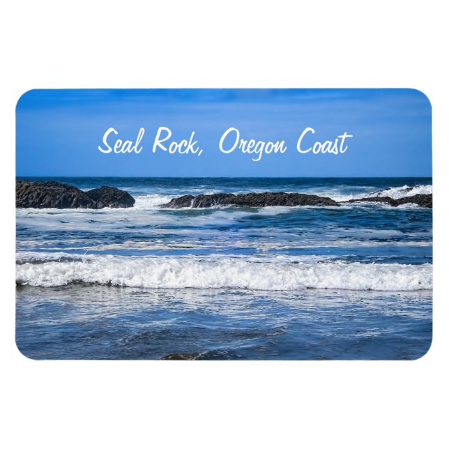 Seal Rock Oregon Coast On Pacific Ocean Magnet (Horizontal)