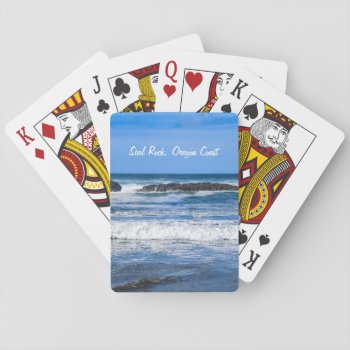 Seal Rock Oregon Coast On Pacific Ocean Playing Cards by PhotographyTKDesigns at Zazzle