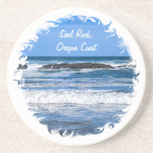 Seal Rock Oregon Coast On Pacific Ocean Sandstone Coaster