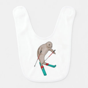 Seal Skier Ski Baby Bib