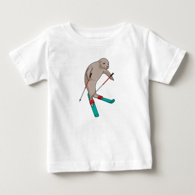 Seal Skier Ski Baby T-Shirt (Front)