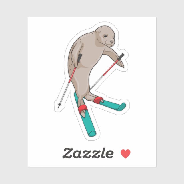 Seal Skier Ski Sticker (Sheet)