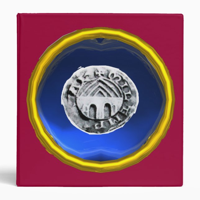 SEAL TAU OF THE KNIGHTS TEMPLAR gem blue red 3 Ring Binder (Front)