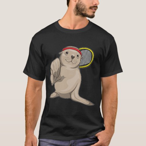 Seal Tennis Tennis racket T_Shirt