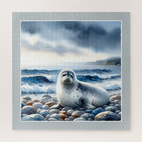 Seal Watercolor AREF402 _ Watercolor Jigsaw Puzzle