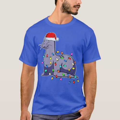 Seal Wearing Santa Hat Xmas Seals Lover Christmas T_Shirt