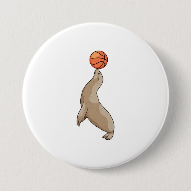 Seal with Basketball Button (Front)