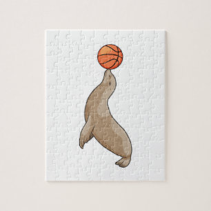 Seal with Basketball Jigsaw Puzzle