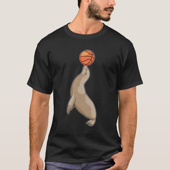 Seal with Basketball T-Shirt (Front)