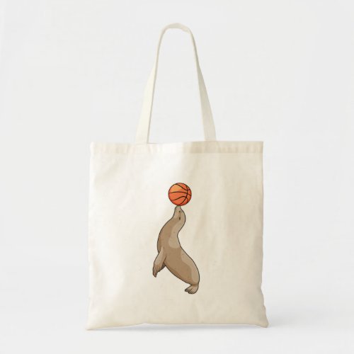 Seal with Basketball Tote Bag