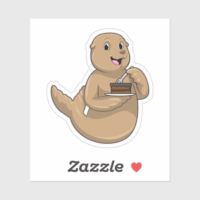 Seal with Cake Sticker (Sheet)