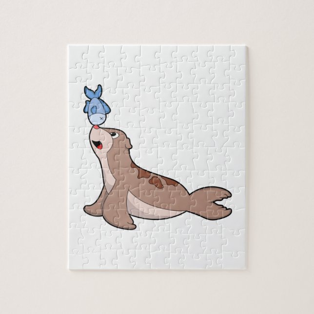 Seal with Fish (2).PNG Jigsaw Puzzle (Vertical)