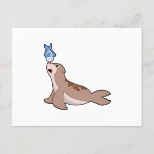Seal with Fish (2).PNG Postcard