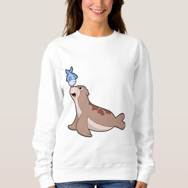 Seal with Fish (2).PNG Sweatshirt (Front)