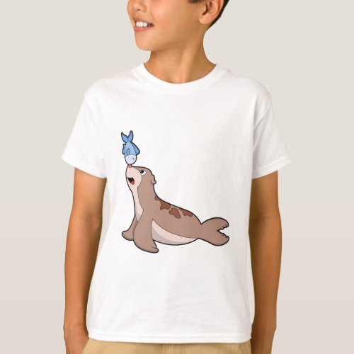 Seal with Fish 2PNG T_Shirt