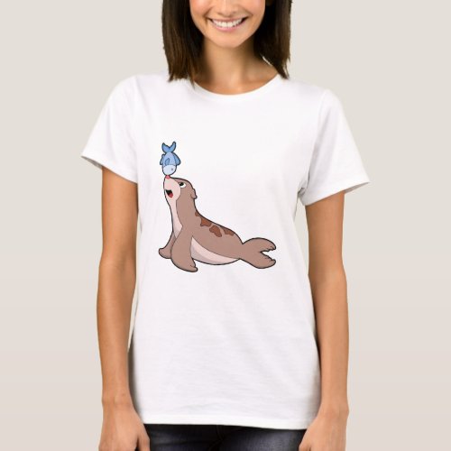 Seal with Fish 2PNG T_Shirt
