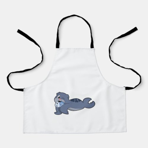 Seal with Fish 3PNG Apron